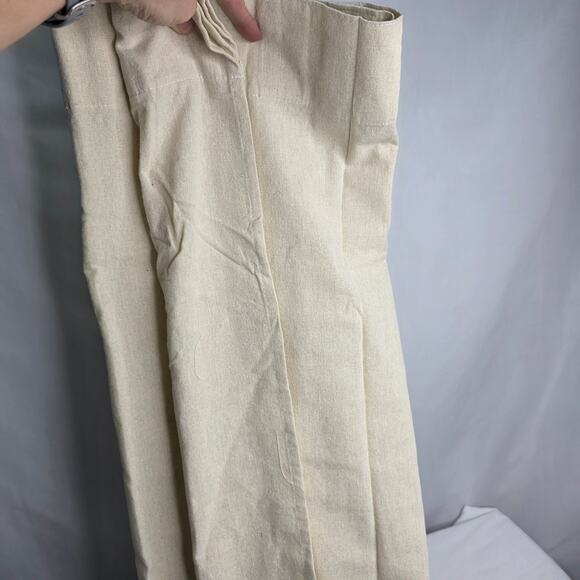 Boho Rustic Button Cotton Linen Farmhouse Striped  Curtains   52 x 84" 2 Panels - Picture 8 of 10